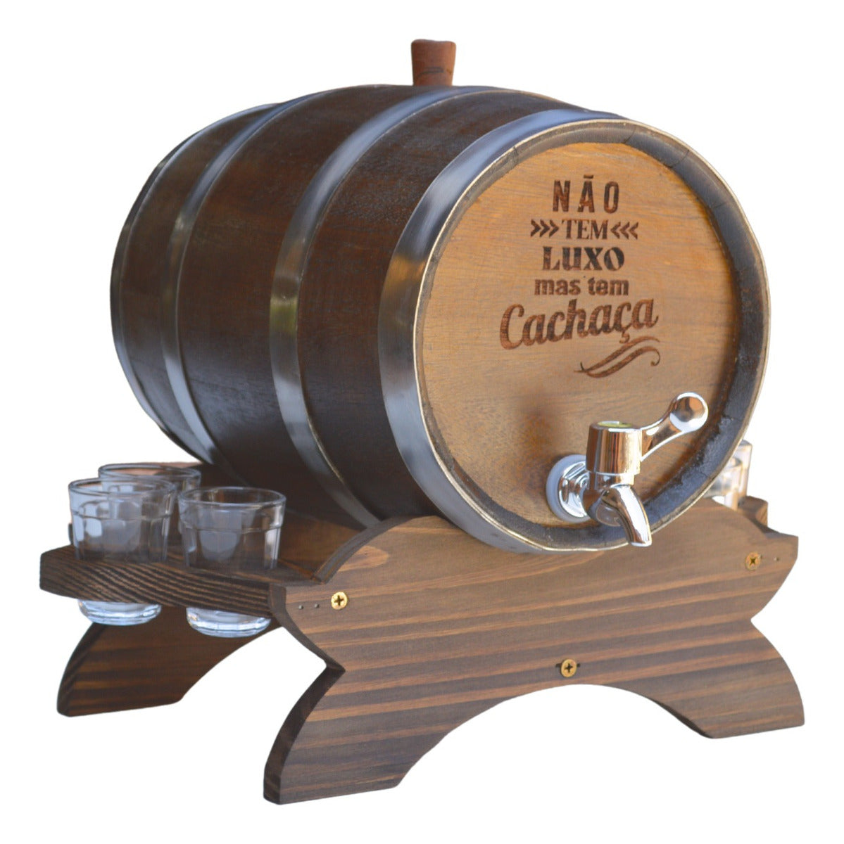 Barril de Amburana 5 Litros com 6 Copos Shot