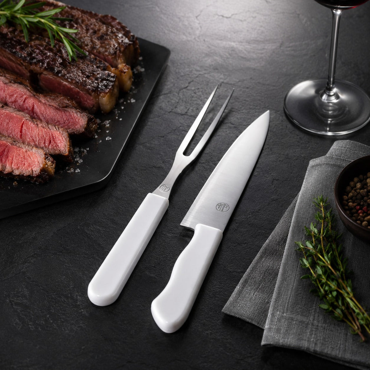 Conjunto Para Churrasco 2 Peças Garfo e Faca Aço Inoxidável